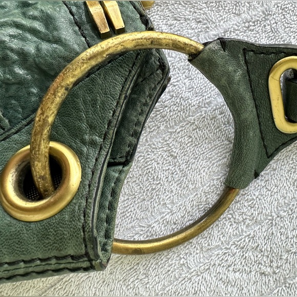 OR YANY Leather Purse Boho Hand Held, Shoulder Bag, or Crossbody Hunter Green - Picture 13 of 16